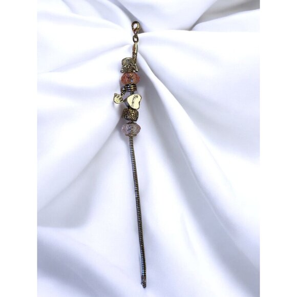 Girls Princess Silver Charm Bracelet With Pink Heart Beads - Picture 8 of 12